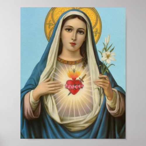 Heart of Mary Our Lady Sacred Heart Poster