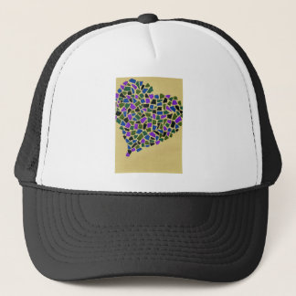 Heart of mosaic trucker hat
