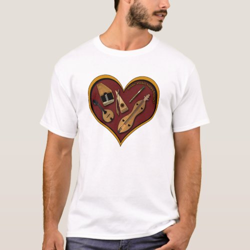 Heart of Music Bowed Psaltery Musical Instrument Collage T-Shirt
