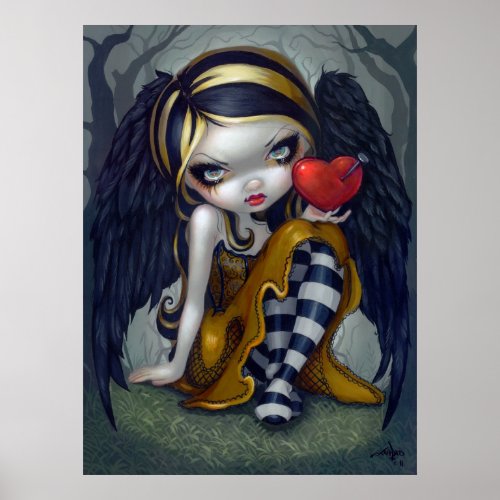 Heart of Nails ART PRINT gothic Valentine fairy print