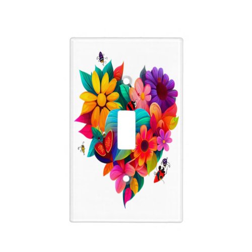 Heart of Nature A Floral and Insect Masterpiece Light Switch Cover