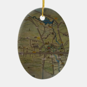 Heart of New Braunfels, Texas Ceramic Ornament