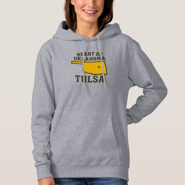 Heart of Oklahoma | Tulsa State Map Design Hoodie (Front)