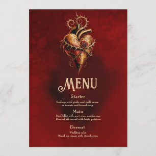 Heart of passion romance and love.  menu