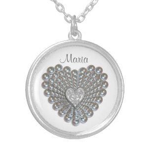 Heart of pearls name Necklace