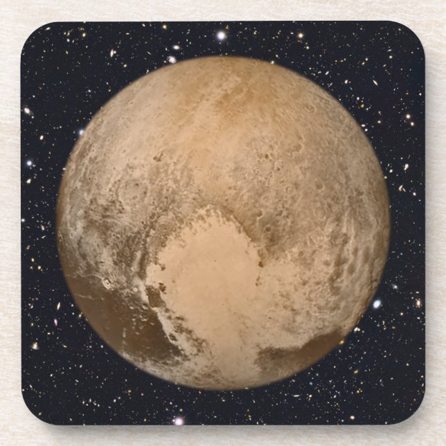 Heart of Pluto Starry Sky Beverage Coaster (Front)