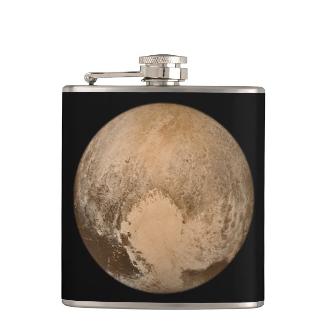 Heart of Pluto Starry Sky Hip Flask (Front)