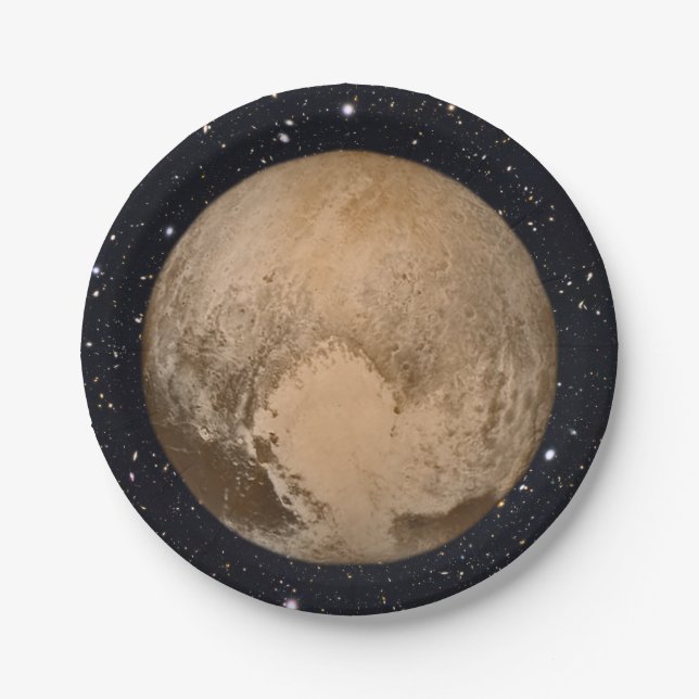 Heart of Pluto Starry Sky Paper Plates (Front)