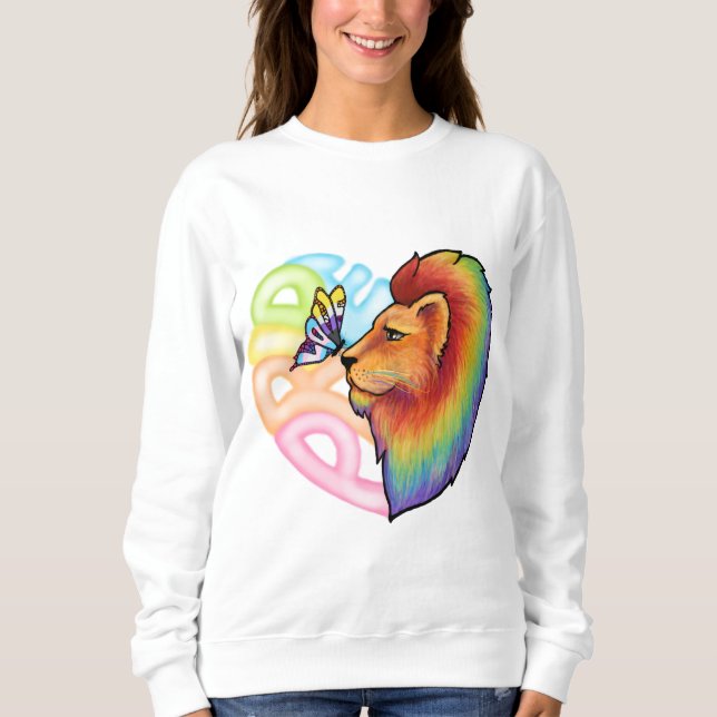 Heart of Pride: Lion and Butterfly Celebration Sweatshirt (Front)