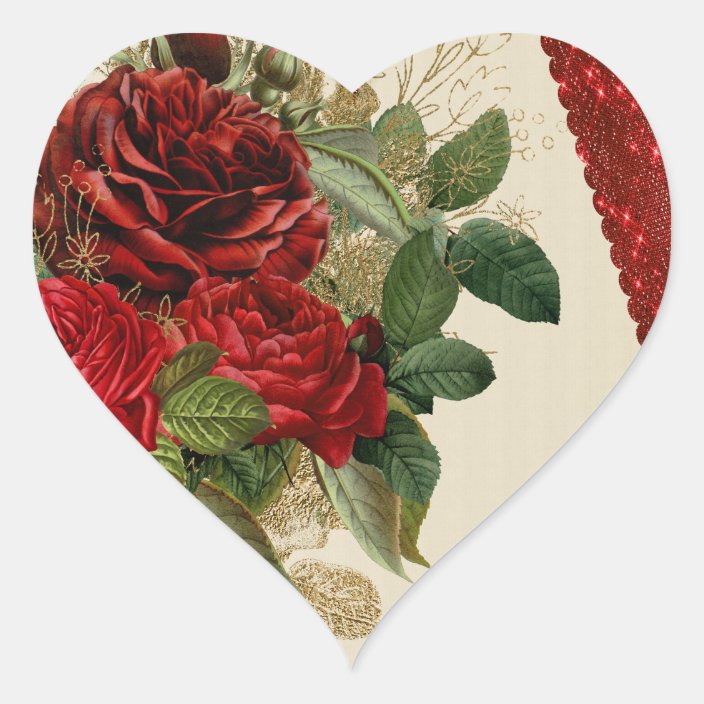heart of roses stickers | Zazzle.com