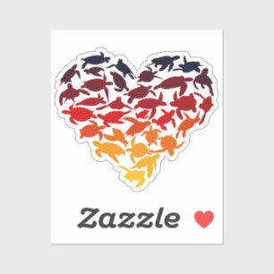 Heart of Sea Turtles Turtle Lover Colorful Sea Sticker