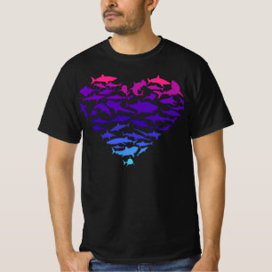 Heart of Sharks Shark Lover Colorful Sea Life T-Sh T-Shirt