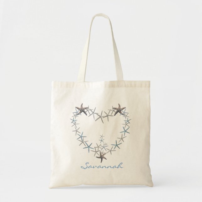 Heart of Starfish Personalized Tote Bag (Front)