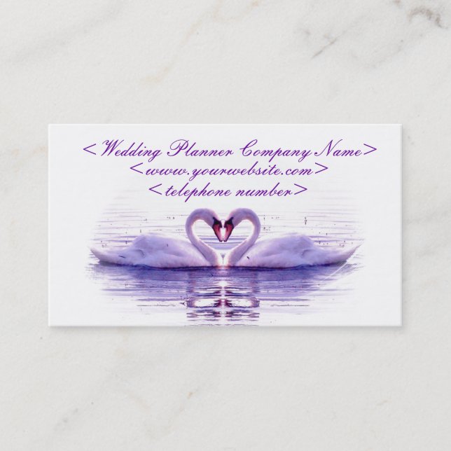 Heart of Swans Wedding Planner Business Card (Front)