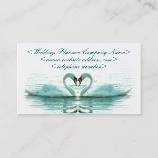 Customizable Heart of Swans Wedding Planner Business Cards