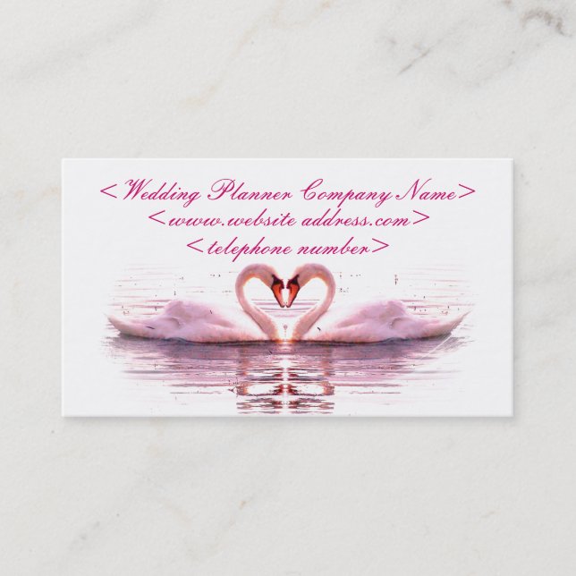Heart of Swans Wedding Planner Business Card (Front)