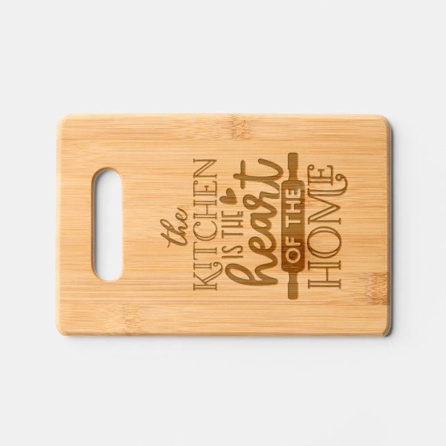 Heart of the Home  Engraved Cutting Board (Front)