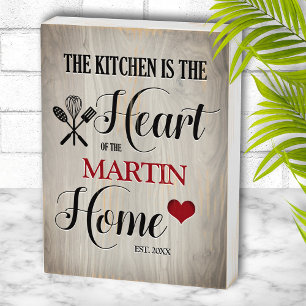 Heart of the Home Family Name Sign