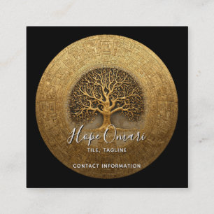 Heart of the Labyrinth Tree of Life Design Square Business Card