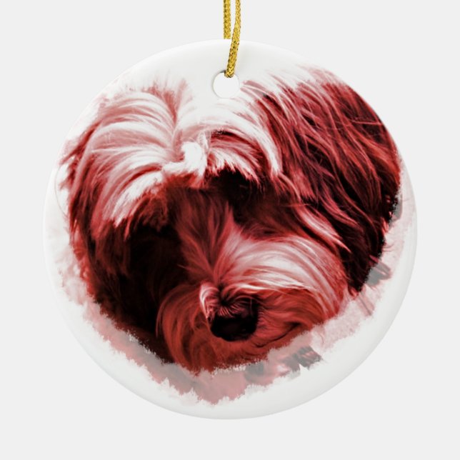 Heart of the Tibetan Terrier Ceramic Ornament (Front)
