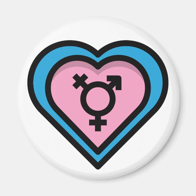 Heart of Trans Pride Magnet (Front)