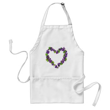 Heart Of Violets Adult Apron by Youbeaut at Zazzle