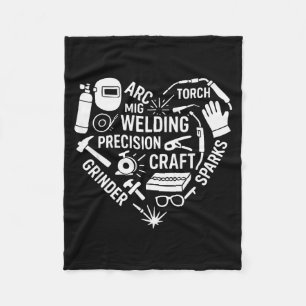 Heart Of Welding _ Pion Design Fleece Blanket