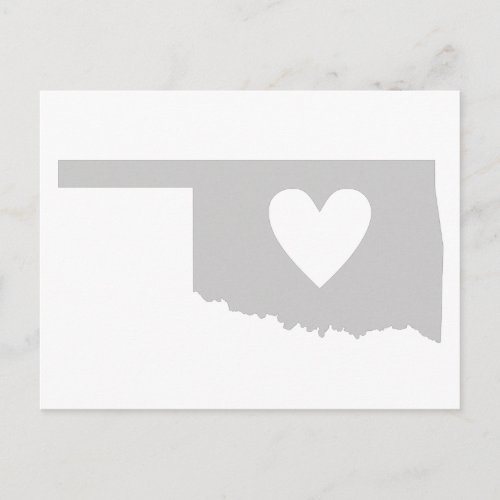 Heart Oklahoma state silhouette Postcard