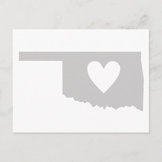 Heart Oklahoma state silhouette Postcard (Front)