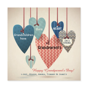 Heart on a String Grandparents Day Card