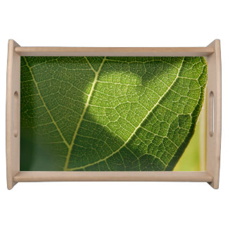 Heart on a Sunlit Leaf Serving Tray