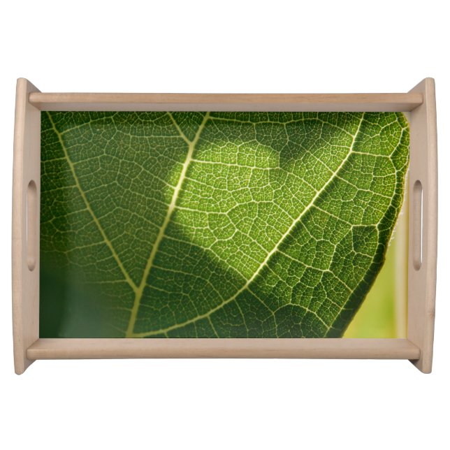 Heart on a Sunlit Leaf Serving Tray (Front)
