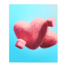 Heart on Blue Background – Soft Romantic Aesthetic