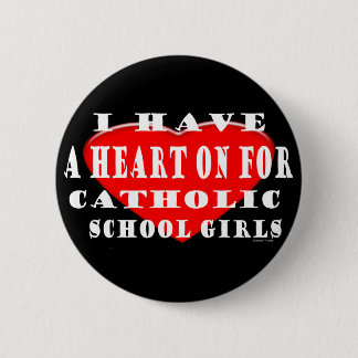 Heart On Catholic Girls Button