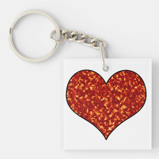 Heart on Fire Keychain (Front)