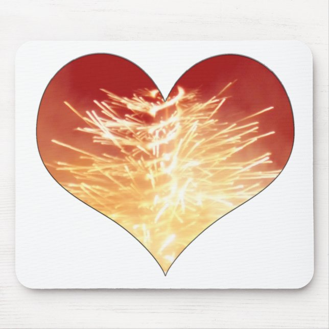 heart on fire mouse pad (Front)