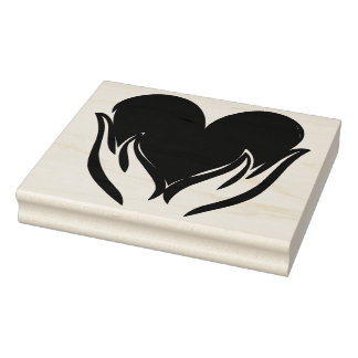 Heart on Fire Rubber Art Stamp