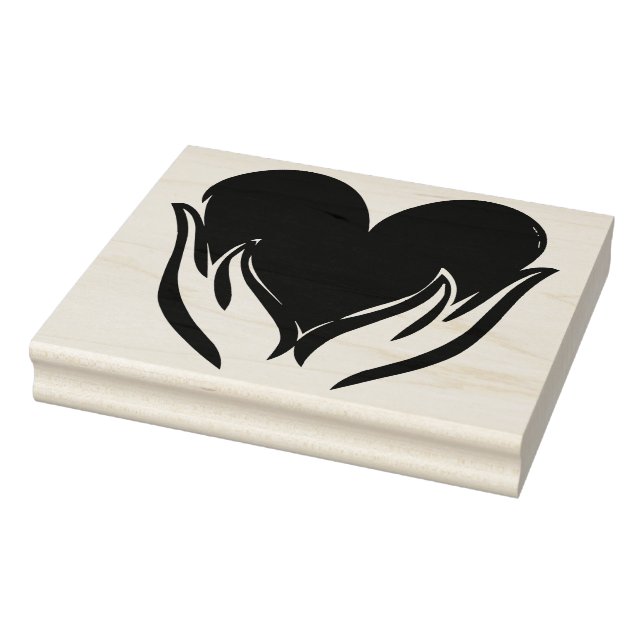 Heart on Fire Rubber Art Stamp (Stamp)
