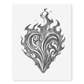 Heart on Fire Tattoo