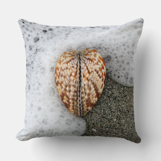Heart on the Beach Throw Pillow (Front)