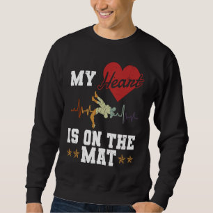 Heart On The Mat  Freestyle Wrestling Sport  Wrest Sweatshirt