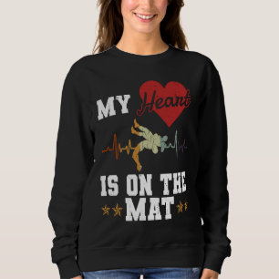 Heart On The Mat  Freestyle Wrestling Sport  Wrest Sweatshirt