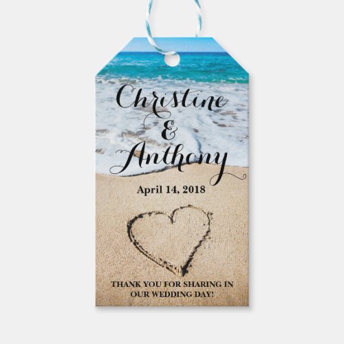 Heart on the Shore Beach Wedding FavorGift Tags