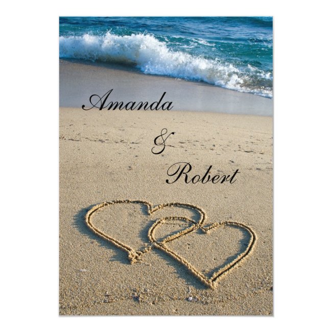 Heart on the Shore Beach Wedding Invitation