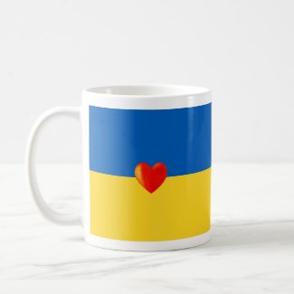 Heart on Ukraine Flag Colors