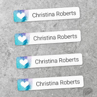 Heart on watercolor custom name fabric clothing