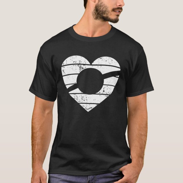 Heart One Wheel Love Electric Skateboard Float Ska T-Shirt (Front)