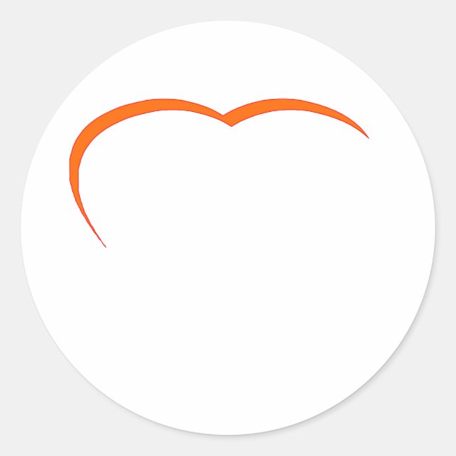 Heart Orange-Red Curve The MUSEUM Zazzle Gifts Classic Round Sticker (Front)