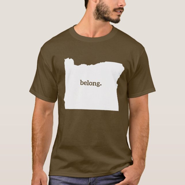 Heart Oregon Belong State Map T-Shirt (Front)