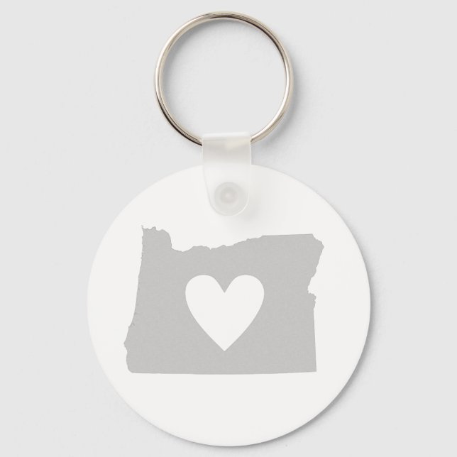 Heart Oregon state silhouette Keychain (Front)
